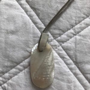 Kendra Scott Inez Necklace-silver and ivory MOP